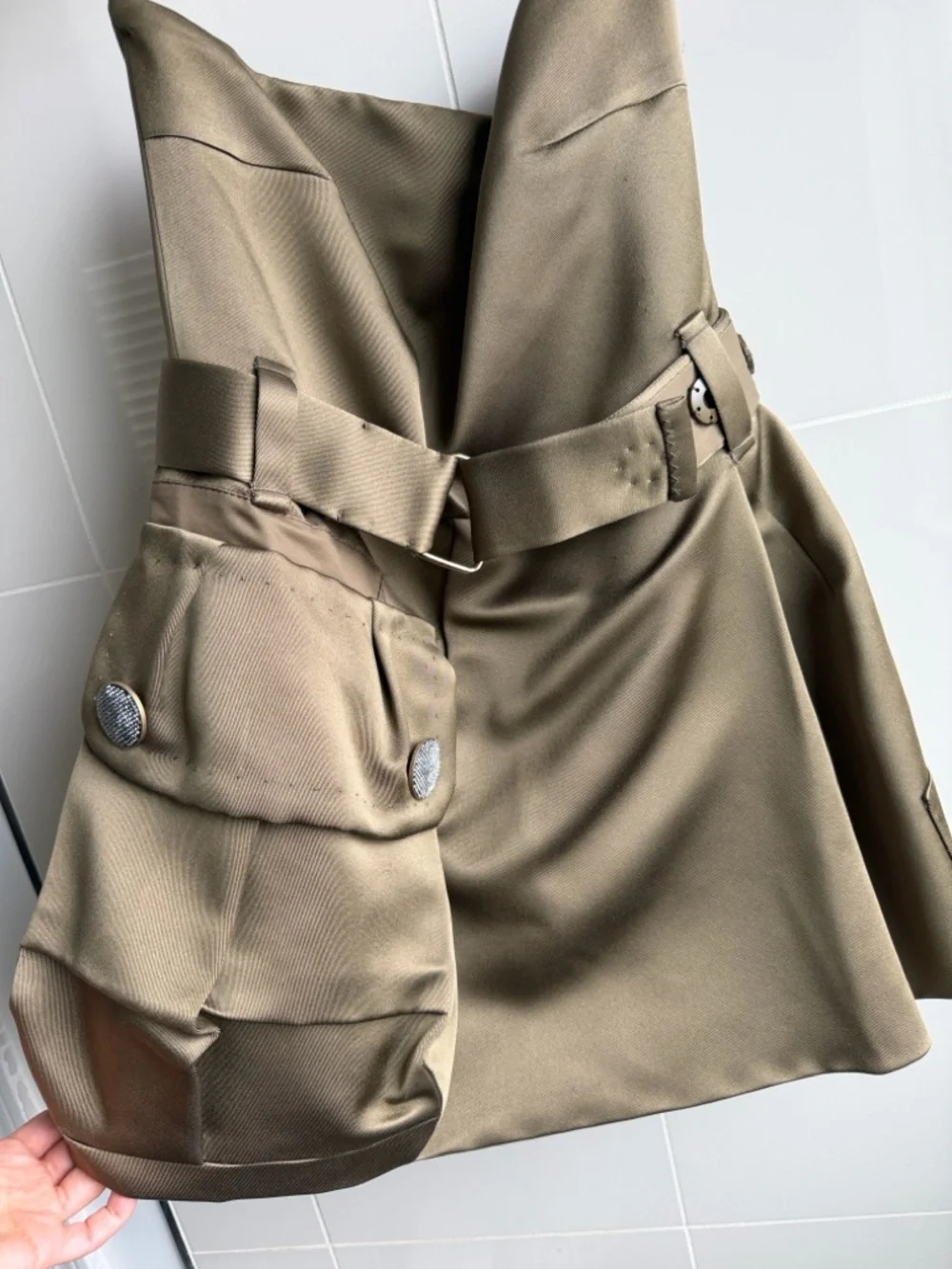 Marc Jacobs Runway Olive Strapless Utility Mini Dress - Picture 2 of 16